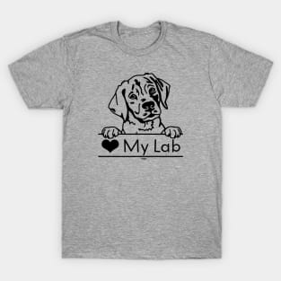 Heart My Lab, Labrador Retriever Design T-Shirt